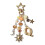 Creative Letter Keychain With Star Moon Charm Alloy-Qstyle 1