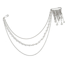 Broche à revers en alliage combinant des brins de perles et des