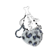Polyester sleutelhanger pompons sleutelhanger dames-Grijs