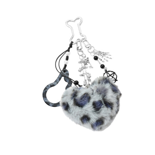 Polyester sleutelhanger pompons sleutelhanger dames-Grijs