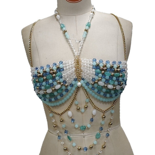 Adjustable Length Beaded Chest Chain Accessories For Women’s-C