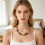 Bright Color Beaded Necklace Portable Designs-reddish brown 6