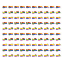 Regenboog druppelgeschilderde legering hanger,-vlag 100 stuks