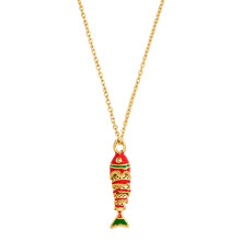 Elegant Minimalist Dripping Fish Pendant Necklace- JDN0312222RD