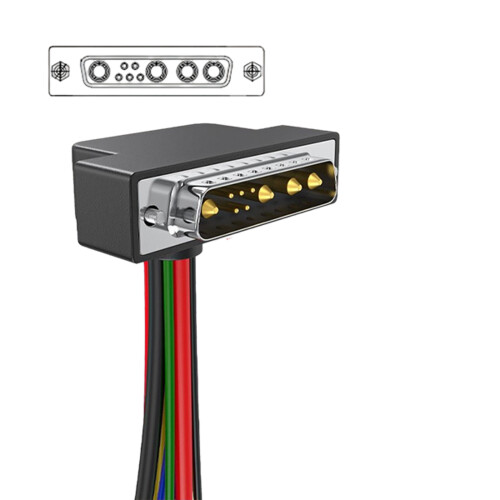 9W4 High Current Connector With Bare-Elbow with big side