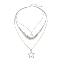 Delicate Alloy Chain Necklace Stackable With Shining Star-88