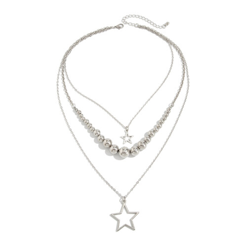 Delicate Alloy Chain Necklace Stackable With Shining Star-88