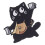 Hübsche Brosche „Black Puss Nipping Coffee“, niedliche 1