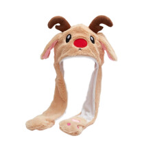 Christmas Reindeer Hat with Moving Ears for Kids and Adults