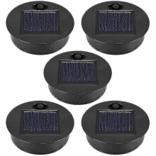 Set van 5 solar lampkappen met een buitendiameter van 7 cm.