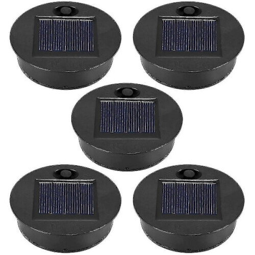 Set van 5 solar lampkappen met een buitendiameter van 7 cm.