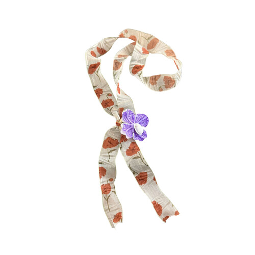 Collier de fleurs perlées à la mode avec écharpe détaillant-C