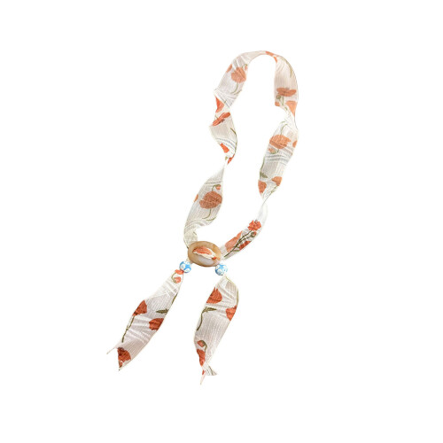 Charmant collier de perles de fleurs bohème avec écharpe pour-UN