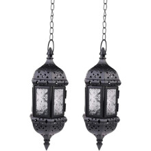 Lustre lanterne marocain noir 1 pièce