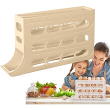 4-stöckiger, automatisch rollender Eierhalter für den Kühlschrank, Fassungsvermögen 30 Eier