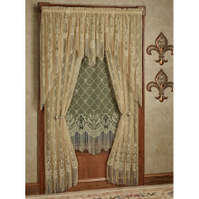 Victorian Antique Gold Heart Curtain 56 x 84 in