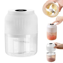 Hachoir à ail et à viande électrique 300 ml blanc