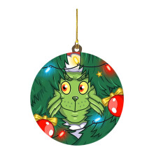 Grinch Acrylic Christmas Tree Ornaments, 8cm Green