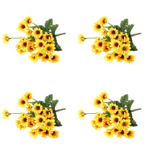 Tournesols artificiels jaunes (4 pièces, bouquet de 24 têtes)