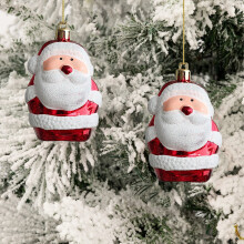 Christmas Tree Ornament Black Flocked Shiny Ball Pendant