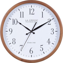 Horloge murale analogique Atomic Walnut 12,8 pouces