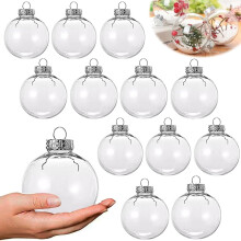 Boules de Noël transparentes à remplir, en plastique, 12 pièces