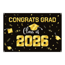 Class Of 2026 Graduation Party Decors Black Gold-Black