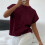 Women's Solid Color Printed Knitted Short-Sleeve Top-apricot S 4