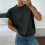 Women's Solid Color Printed Knitted Short-Sleeve Top-apricot S 6