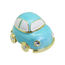 Porte-bibelot en alliage coloré, boîte décorative en forme-BLEU