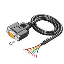 Heavy Duty DB9Pin Port Cable With Double-Nut fixed Malehead