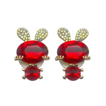 1 Pair Charming Rabbit Ears Headphone Accent Piece-Red