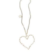Elegante silberne Halskette mit Herzanhänger, tragbar und-B