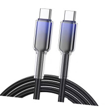 1 m geflochtenes USB-C-Kabel, 120 W, Schnellladung,-TCTC Schwarz
