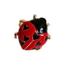 Bague de mode unique sur le thème des-coléoptère rouge et noir1