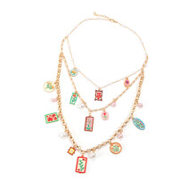 Collier superposé de Style vacances à la plage avec pendentif en