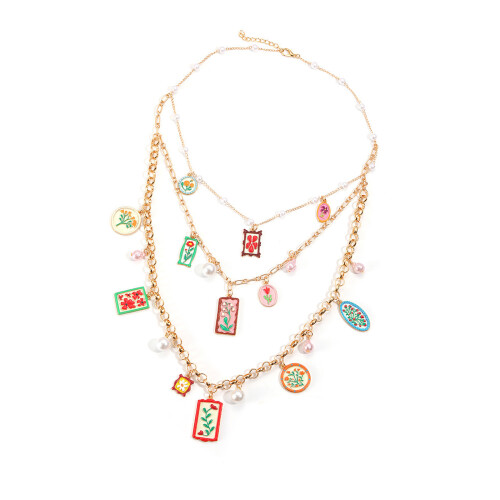 Collier superposé de Style vacances à la plage avec pendentif en