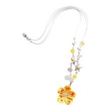 Trendy Plastic Flower Necklace Lightweight Design-Yellow