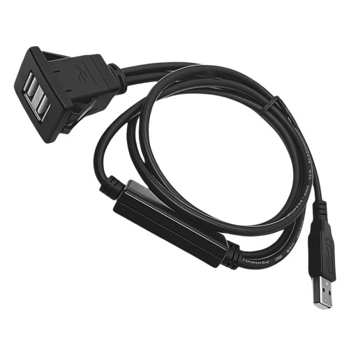 2 In 1 USB Car Chargers Cable Square Clip Type Waterproof-2m
