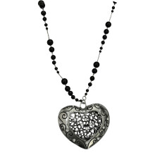 Unieke hartgotische geïnspireerde ketting van zware legering,