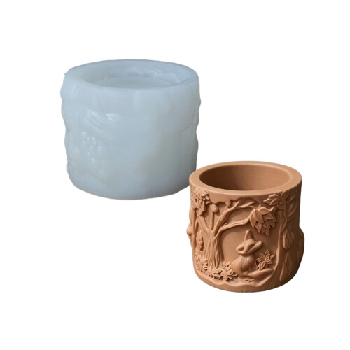 Artistic Foxes Silicone Planter Mold Suitable For Resin Cement