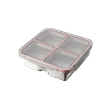 Bunte Bentos-Box in Rosa, Blau, Gelb und Orangen mit-Rosa