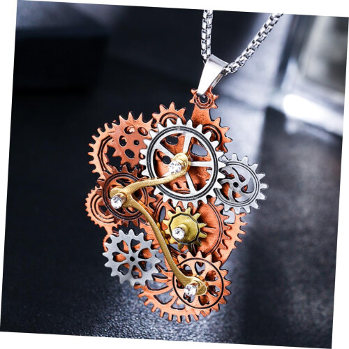 Κολιέ μενταγιόν Gear σε στυλ Steam Punk, λεπτό κολιέ μενταγιόν Punk Gear για γυναίκες 2