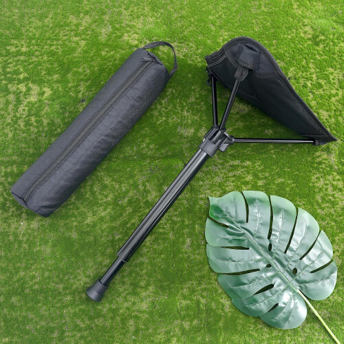 Portable Folding Camping Stool Black Lightweight Telescopic Compact Outdoor Seat 1
