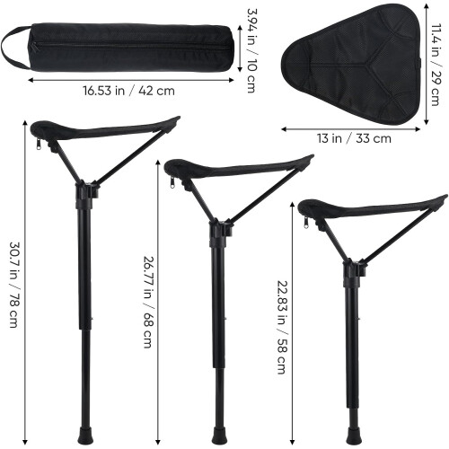 Portable Folding Camping Stool Black Lightweight Telescopic Compact Outdoor Seat 2