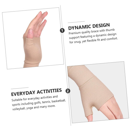 Compression Wrist Braces and Arthritis Wrist Sleeves, Khaki Elastic Support Gloves 2