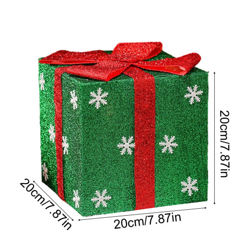 Caixa de presente de Natal em PVC verde, 20x20x20cm 1