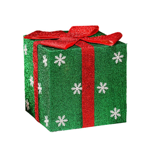 Caixa de presente de Natal em PVC verde, 20x20x20cm 2