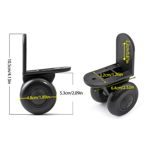 2Pcs Replacement Caster Wheels For Luggage And Tool Box With 2