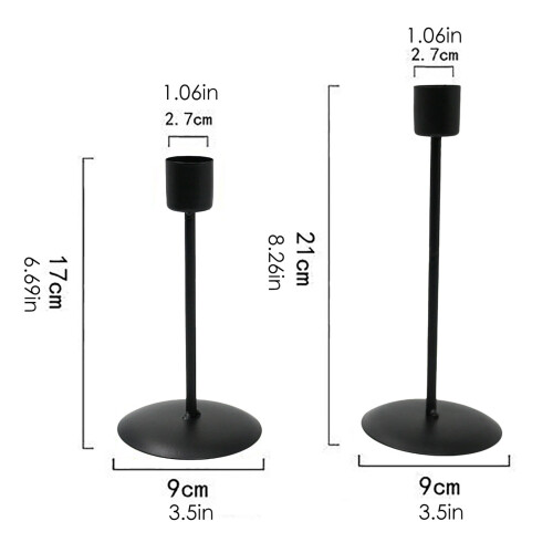 Wrought Iron Candle Holder Black 1 Piece 2
